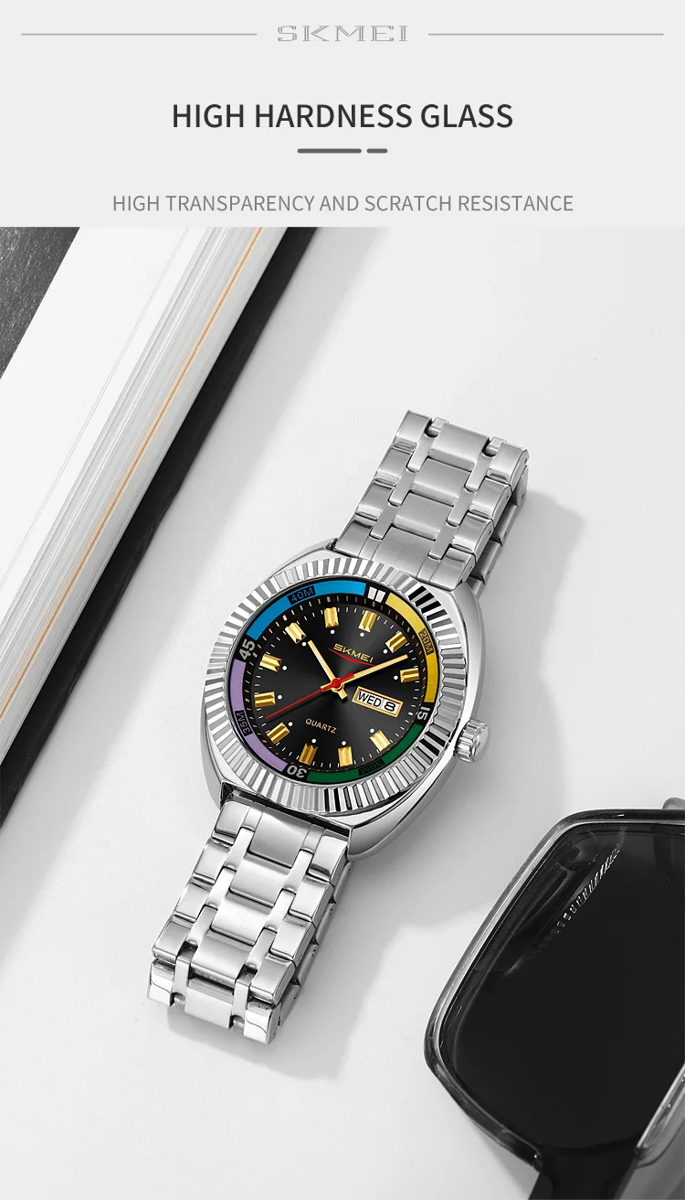 SKMEI Business Luxury Luminous Pointer Quartz Movement Watches Fashion Design Waterproof Time Week Date Wristwatch For Men Women