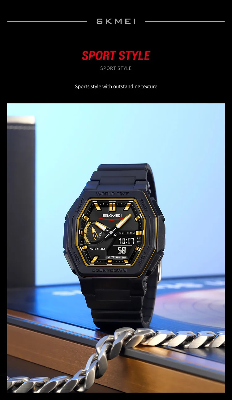 SKMEI Luminous Display Digital Electronics Watch Sports 5 Alarm Quartz Watches For Men Women Waterproof World Time Wristwatches
