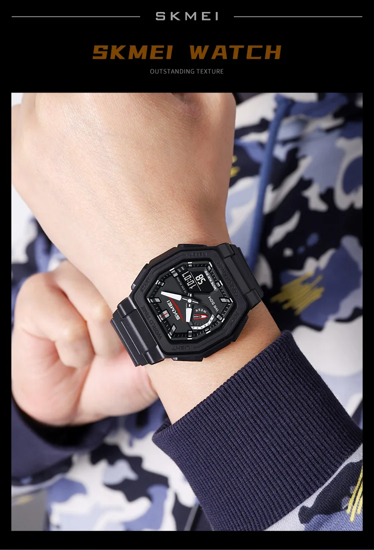 SKMEI Luminous Display Digital Electronics Watch Sports 5 Alarm Quartz Watches For Men Women Waterproof World Time Wristwatches