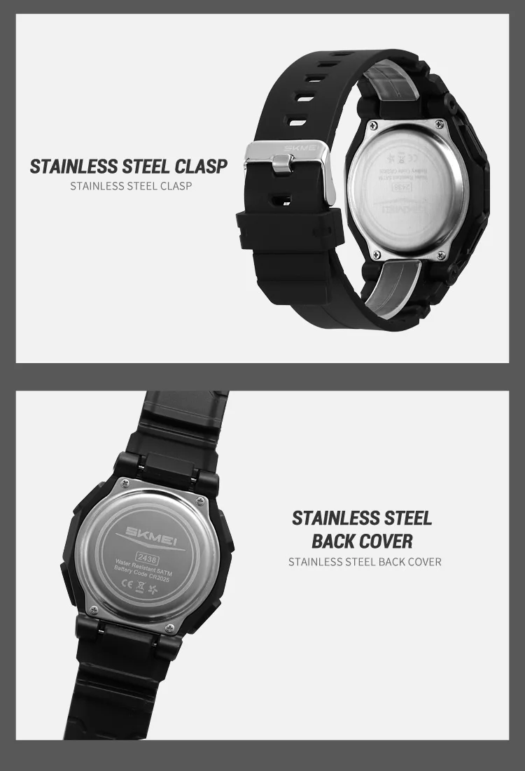SKMEI Luminous Display Digital Electronics Watch Sports 5 Alarm Quartz Watches For Men Women Waterproof World Time Wristwatches