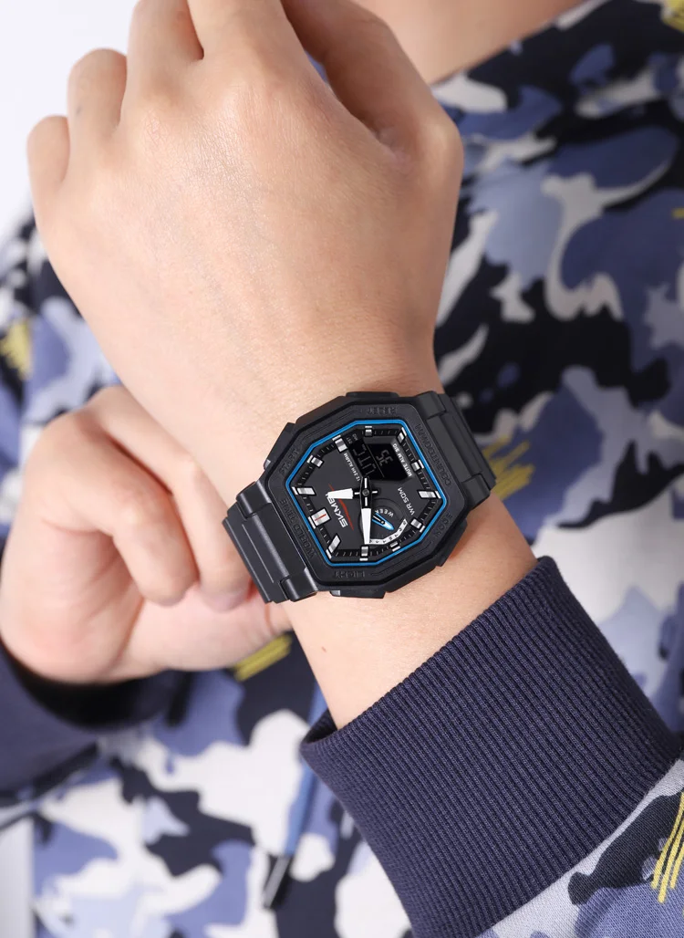 SKMEI Luminous Display Digital Electronics Watch Sports 5 Alarm Quartz Watches For Men Women Waterproof World Time Wristwatches