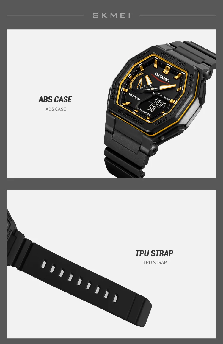 SKMEI Luminous Display Digital Electronics Watch Sports 5 Alarm Quartz Watches For Men Women Waterproof World Time Wristwatches