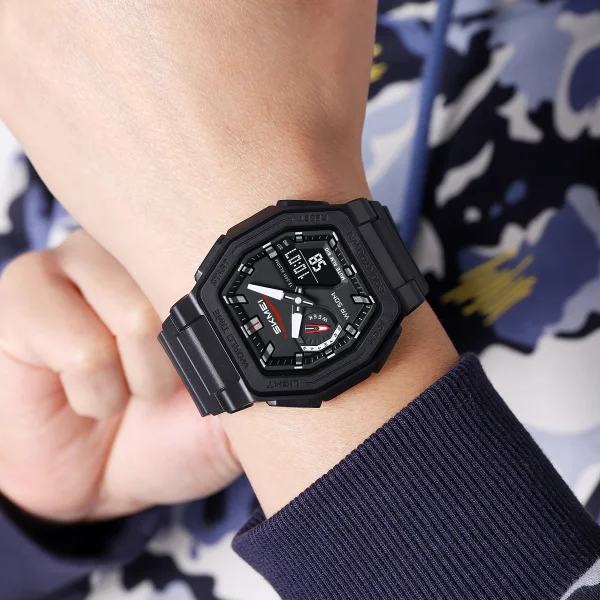 Skmei 2438 Luminous Digital Sports Watch with World Time and 5 Alarms for Men Women (50M Waterproof) - Image 3