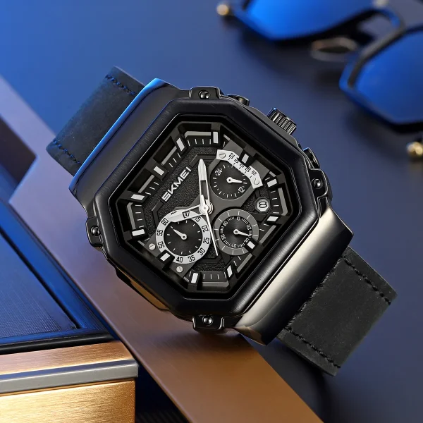 Skmei 2518 Quartz Chronograph Watch with Date for Men and Women (30M Waterproof) - Image 4