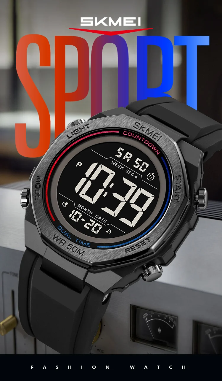 SKMEI Fashion Sports Digital Electronics Watch For Men Women Count Down Watch Male Alarm Waterproof Wristwatch Relogio Masculino