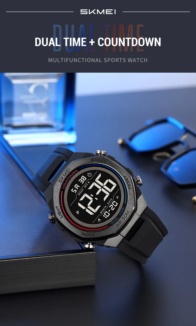 SKMEI Fashion Sports Digital Electronics Watch For Men Women Count Down Watch Male Alarm Waterproof Wristwatch Relogio Masculino