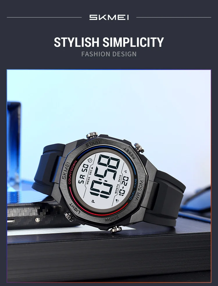 SKMEI Fashion Sports Digital Electronics Watch For Men Women Count Down Watch Male Alarm Waterproof Wristwatch Relogio Masculino