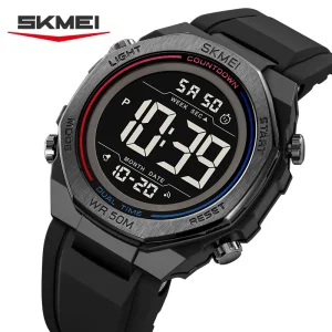 Skmei 2513 Multifunctional Digital Sports Watch with Dual Time and Countdown Timer for Men and Women (50M Waterproof)