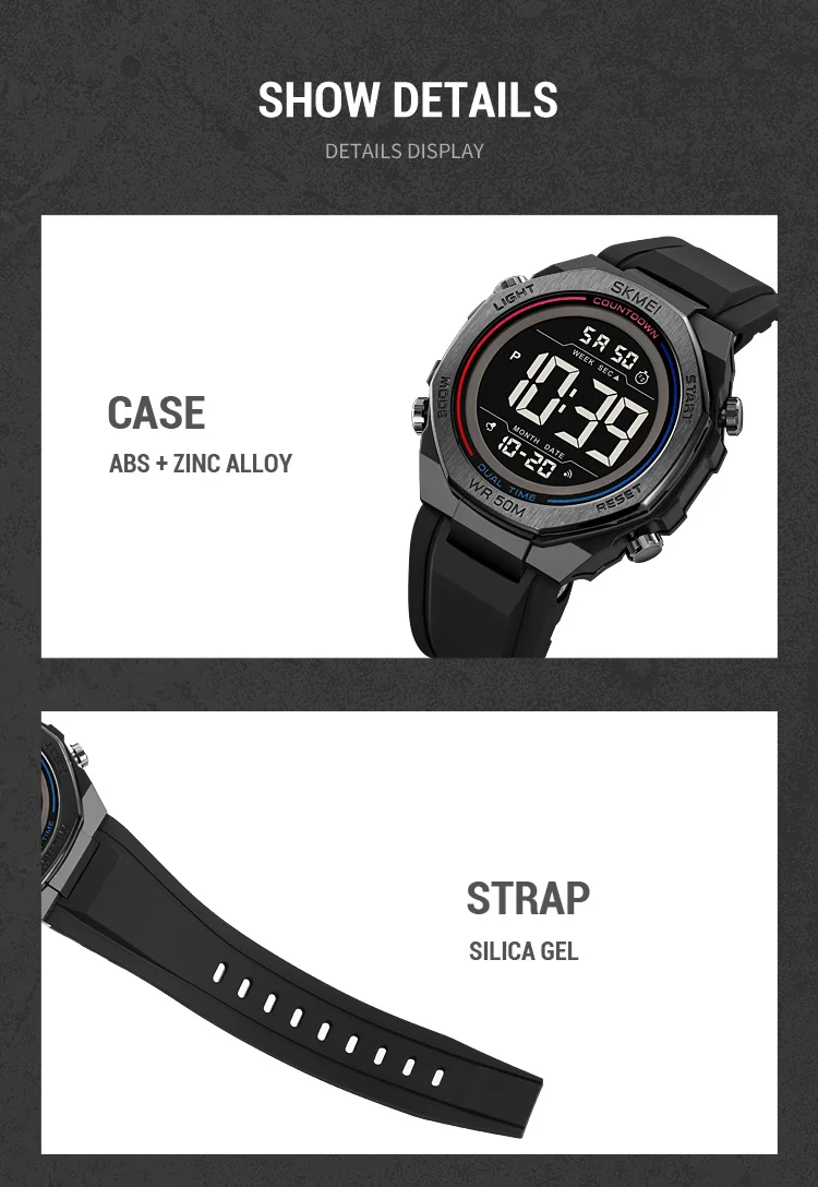 SKMEI Fashion Sports Digital Electronics Watch For Men Women Count Down Watch Male Alarm Waterproof Wristwatch Relogio Masculino