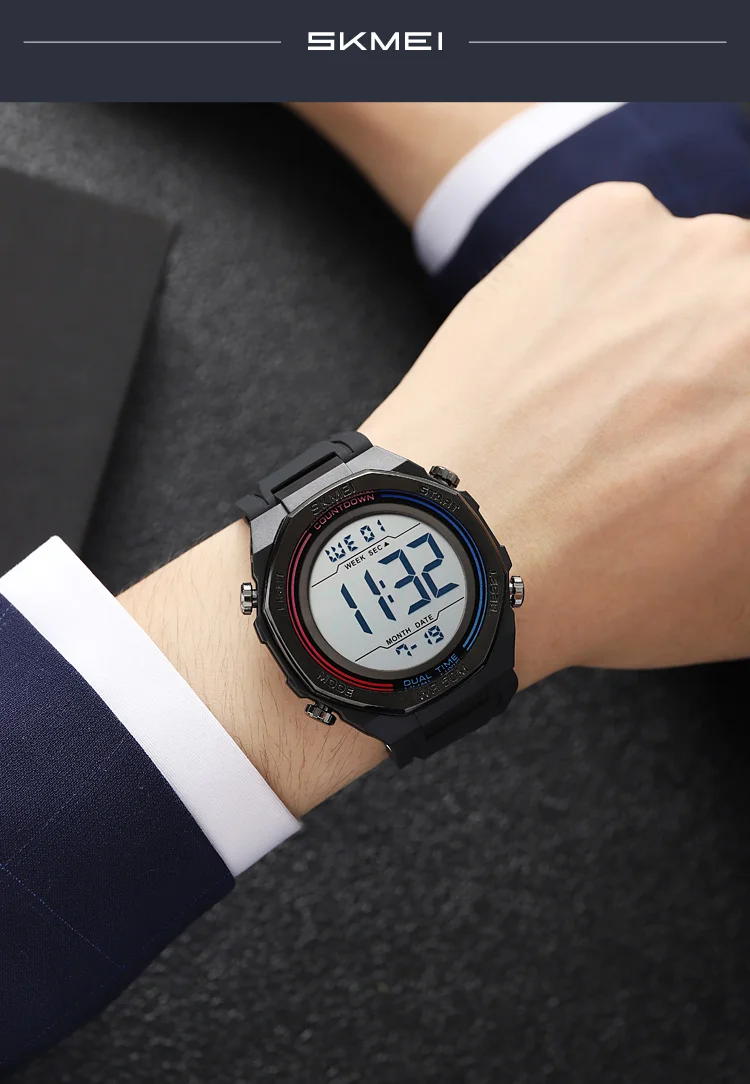 SKMEI Fashion Sports Digital Electronics Watch For Men Women Count Down Watch Male Alarm Waterproof Wristwatch Relogio Masculino