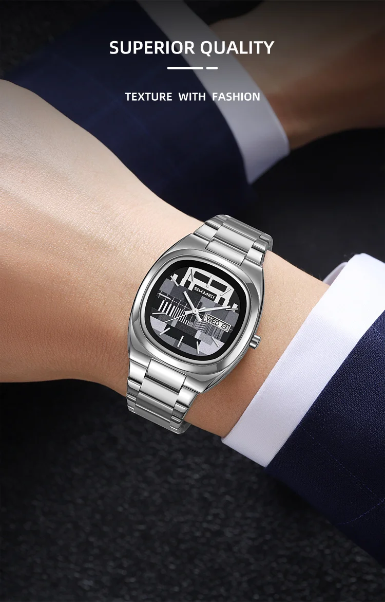 SKMEI Creative Retro Quartz Movement Watches Fashion Design Waterproof Week Date Wristwatch For Men Women Business Sports Watch