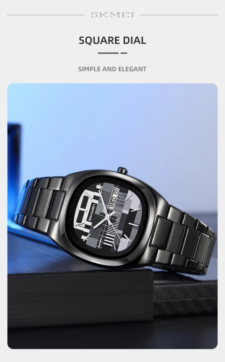 SKMEI Creative Retro Quartz Movement Watches Fashion Design Waterproof Week Date Wristwatch For Men Women Business Sports Watch