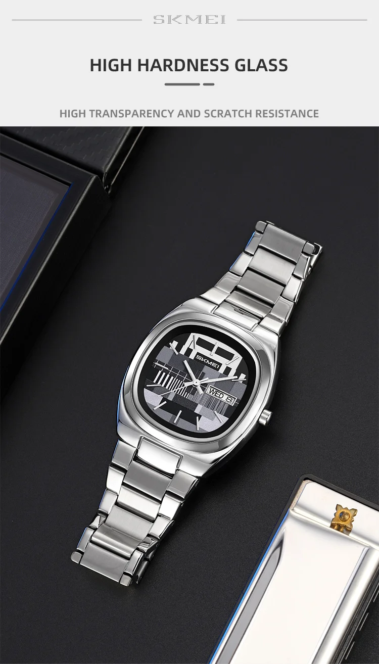 SKMEI Creative Retro Quartz Movement Watches Fashion Design Waterproof Week Date Wristwatch For Men Women Business Sports Watch