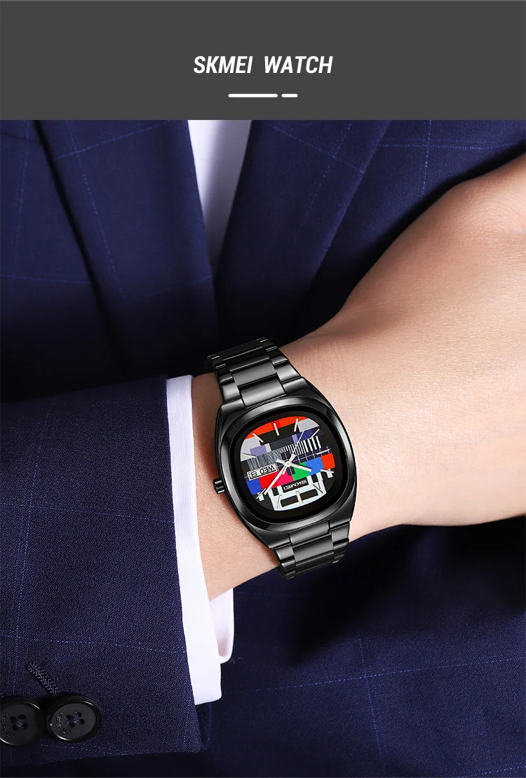 SKMEI Creative Retro Quartz Movement Watches Fashion Design Waterproof Week Date Wristwatch For Men Women Business Sports Watch