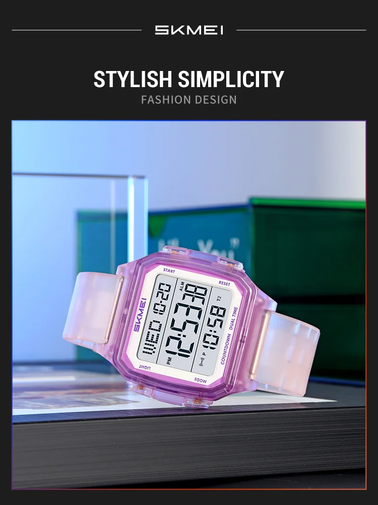SKMEI Large Dial Digital Electronics Watches For Men Women Students Fashion Chrono Count Down 5 Alarm Wristwatches reloj hombre