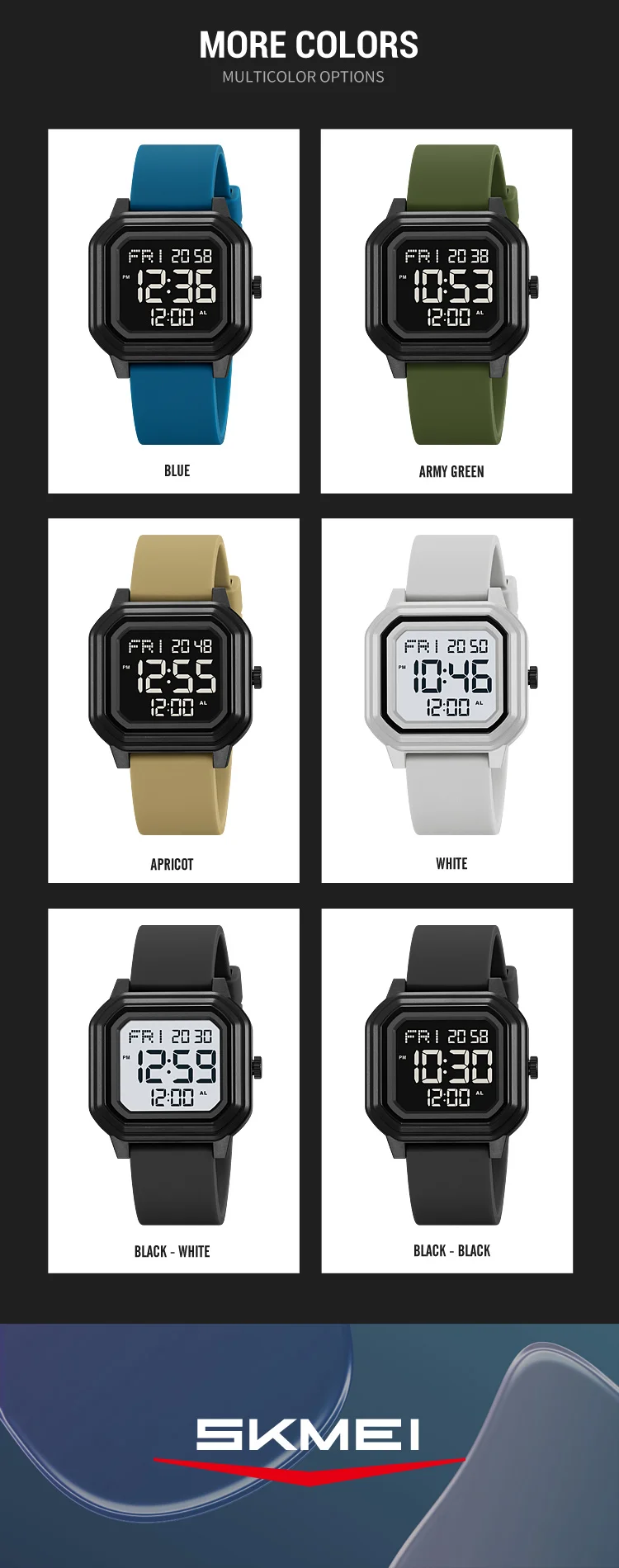 SKMEI Casual Sports Digital Electronics Watches For Men Women Students Fashion Wristwatch Chrono Count Down Watch reloj hombre