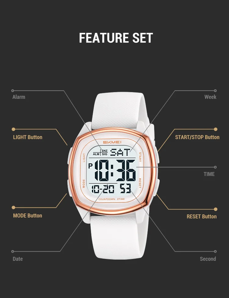 SKMEI Sports Digital Electronics Watches For Men Women Count Down Watch Casual Fashion Waterproof Wristwatch Relogio Masculino