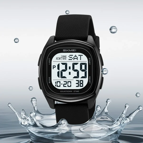 Skmei 2541 Multifunction Digital Sports Watch with Dual Time and Countdown for Men Women (50M Waterproof) - Image 2
