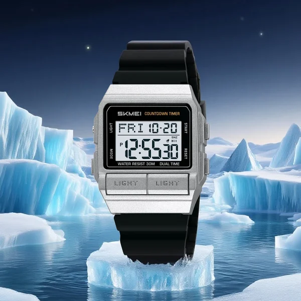 Skmei 2475 Multifunction Digital Sports Watch with Dual Time, Countdown Timer and EL Backlight for Men and Women (30M Waterproof) - Image 2