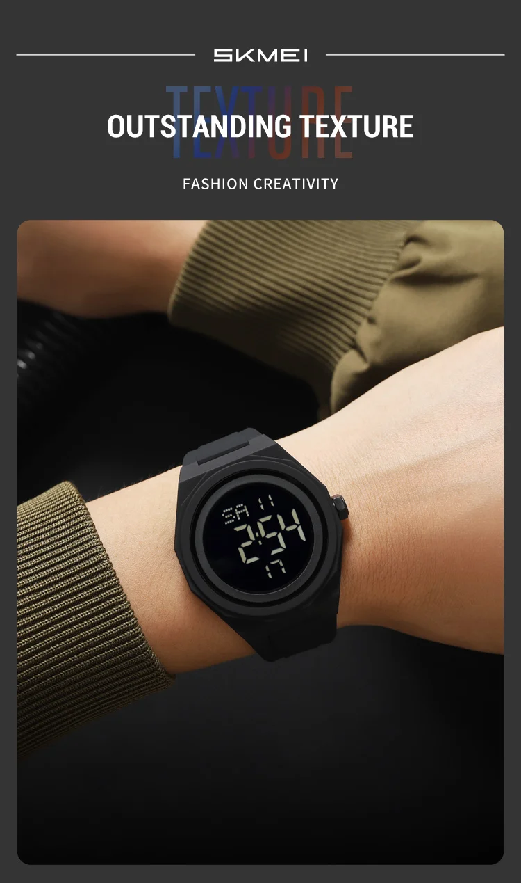 SKMEI Casual Creative Sports Digital Wristwatch For Men Women 5Bar Waterproof Watches Fashion EL Light Outdoor Electronics Watch