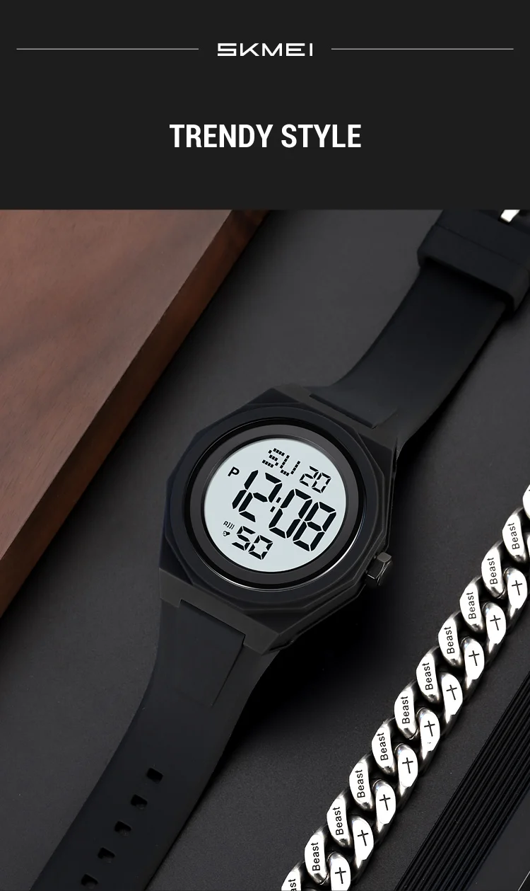 SKMEI Casual Creative Sports Digital Wristwatch For Men Women 5Bar Waterproof Watches Fashion EL Light Outdoor Electronics Watch
