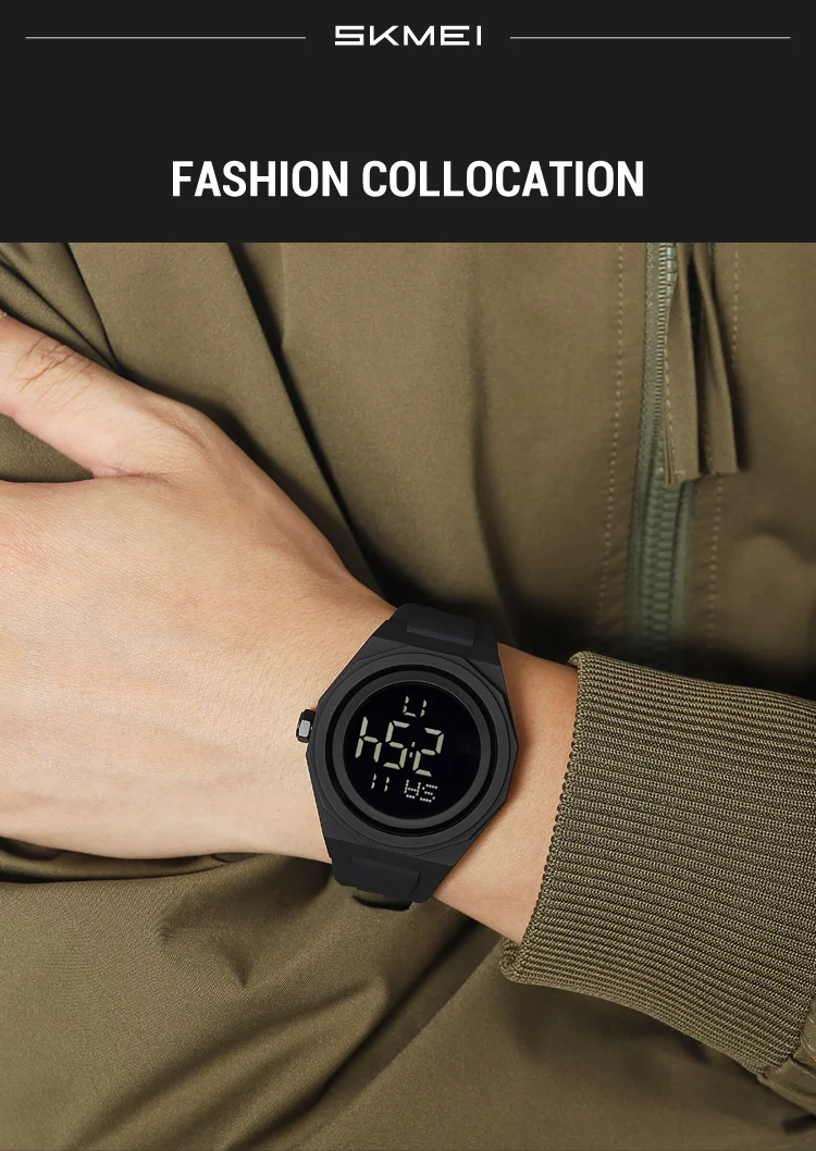 SKMEI Casual Creative Sports Digital Wristwatch For Men Women 5Bar Waterproof Watches Fashion EL Light Outdoor Electronics Watch