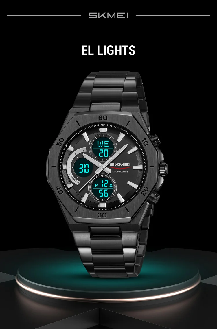 SKMEI Business Dual Time Display Digital Electronic Watch Sport LED Light Watch Waterproof Wristwatch For Men Women Reloj Hombre
