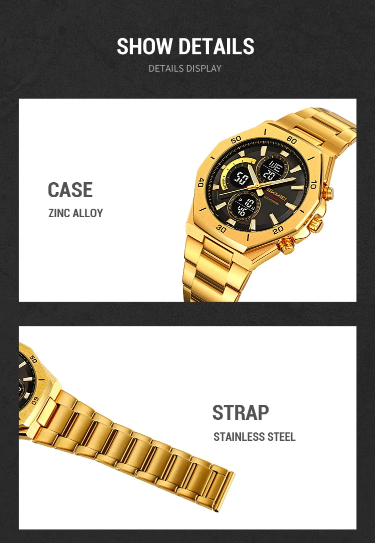 SKMEI Business Dual Time Display Digital Electronic Watch Sport LED Light Watch Waterproof Wristwatch For Men Women Reloj Hombre
