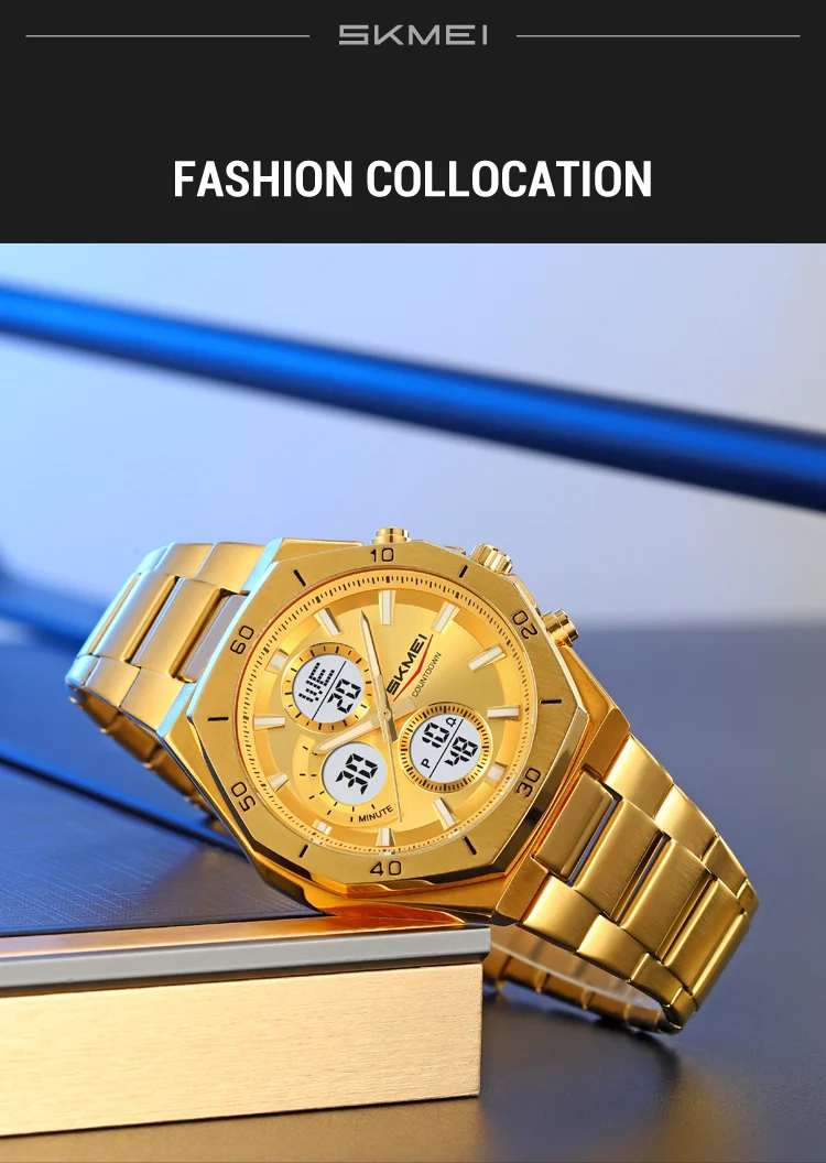 SKMEI Business Dual Time Display Digital Electronic Watch Sport LED Light Watch Waterproof Wristwatch For Men Women Reloj Hombre