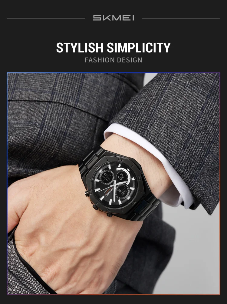 SKMEI Business Dual Time Display Digital Electronic Watch Sport LED Light Watch Waterproof Wristwatch For Men Women Reloj Hombre