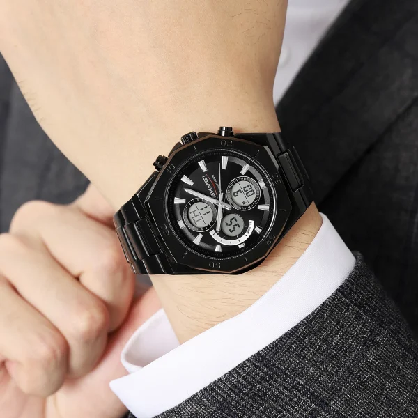Skmei 2561 Dual Time Digital Sports Watch with Stopwatch and EL Backlight for Men Women (30M Waterproof) - Image 3