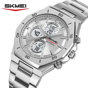 Skmei 2561 Dual Time Digital Sports Watch with Stopwatch and EL Backlight for Men Women (30M Waterproof)