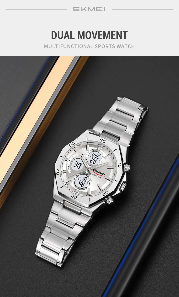 SKMEI Business Dual Time Display Digital Electronic Watch Sport LED Light Watch Waterproof Wristwatch For Men Women Reloj Hombre