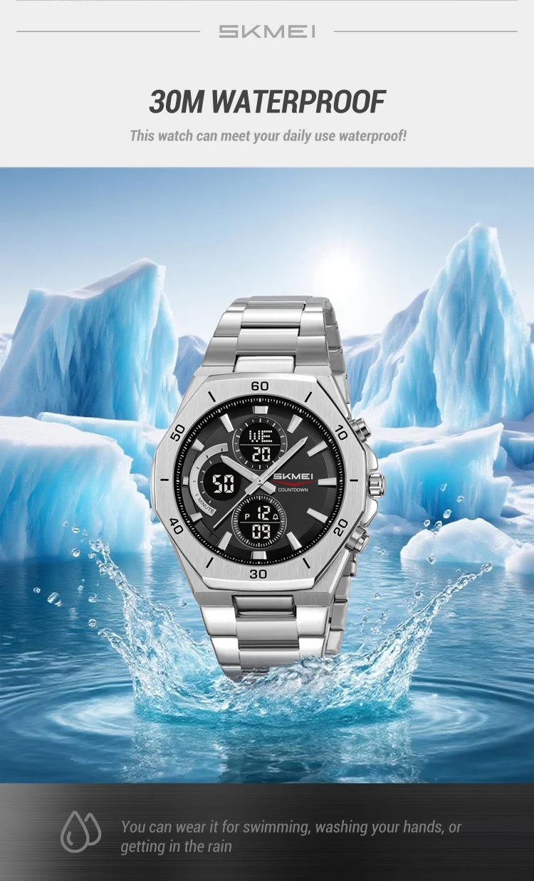 SKMEI Business Dual Time Display Digital Electronic Watch Sport LED Light Watch Waterproof Wristwatch For Men Women Reloj Hombre