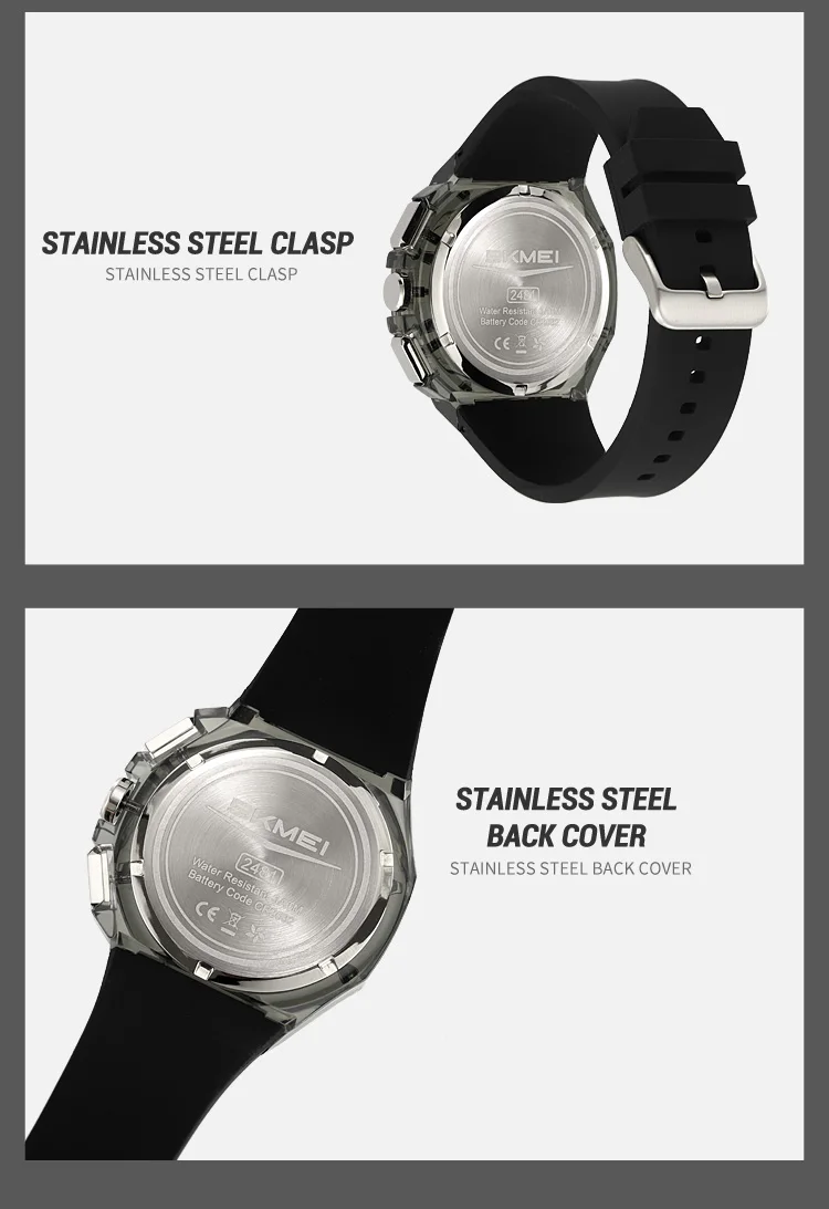 SKMEI Daylight Saving Time Sports Digital Watch For Men Women Casual 4 Alarm Electronics Waterproof Wristwatch Relogio Masculino