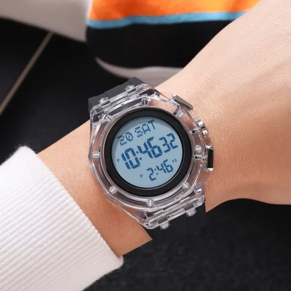Skmei 2481 World Time Digital Sports Watch with 4 Alarms and Luminous Display for Men Women (50M Waterproof) - Image 3