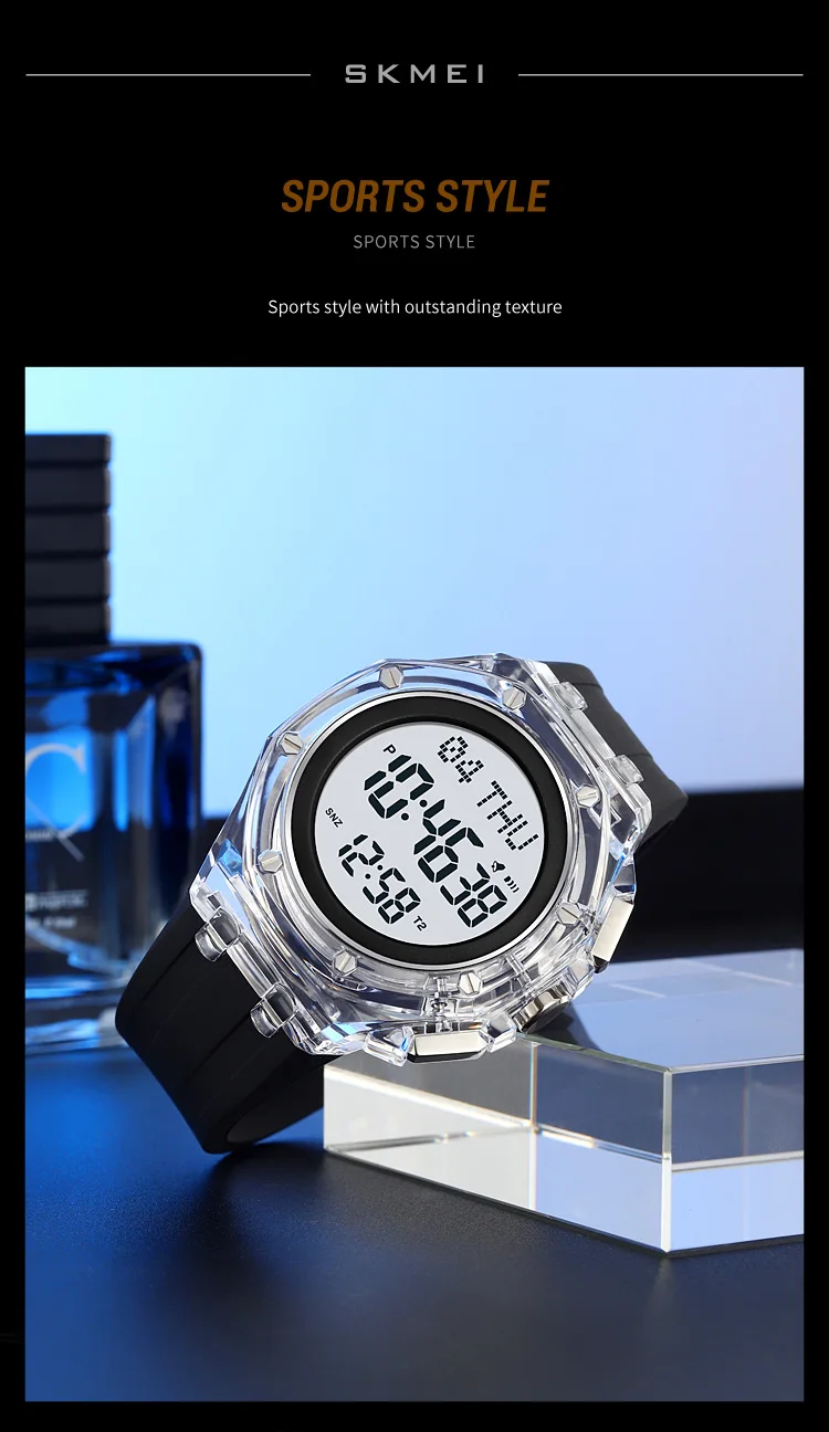 SKMEI Daylight Saving Time Sports Digital Watch For Men Women Casual 4 Alarm Electronics Waterproof Wristwatch Relogio Masculino