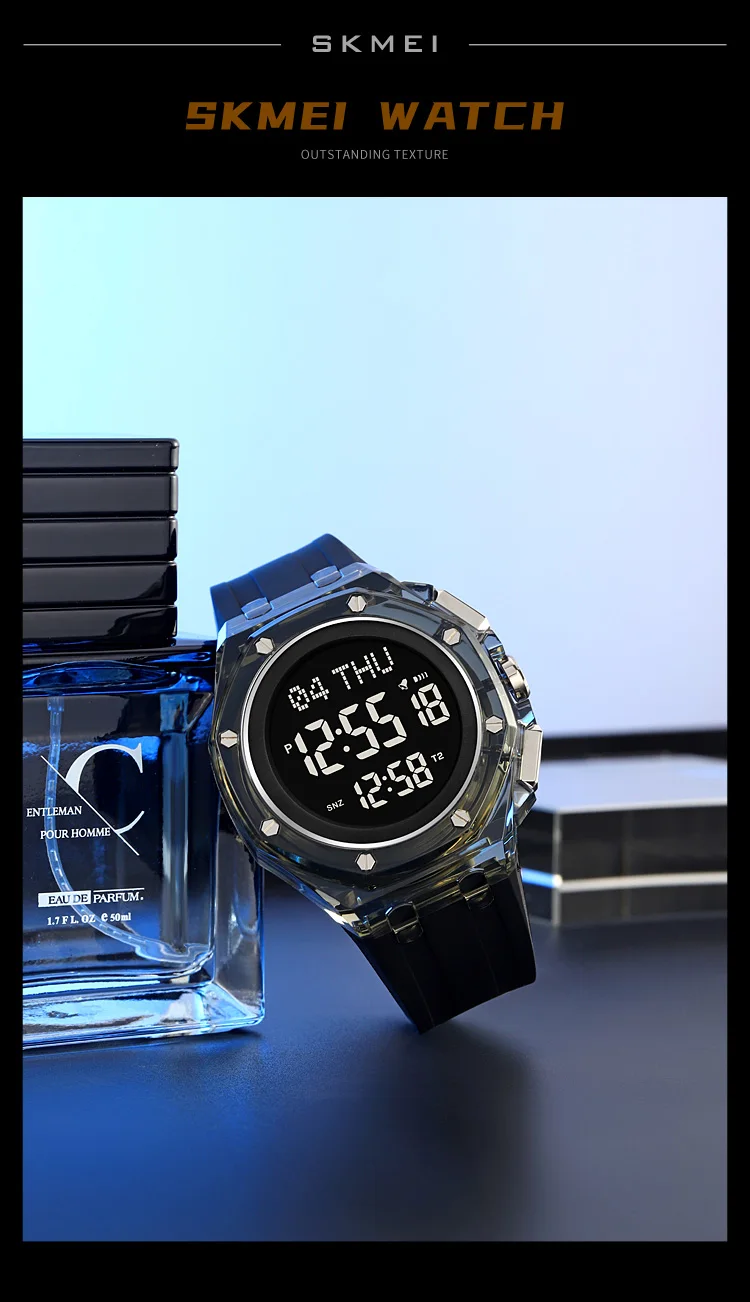 SKMEI Daylight Saving Time Sports Digital Watch For Men Women Casual 4 Alarm Electronics Waterproof Wristwatch Relogio Masculino