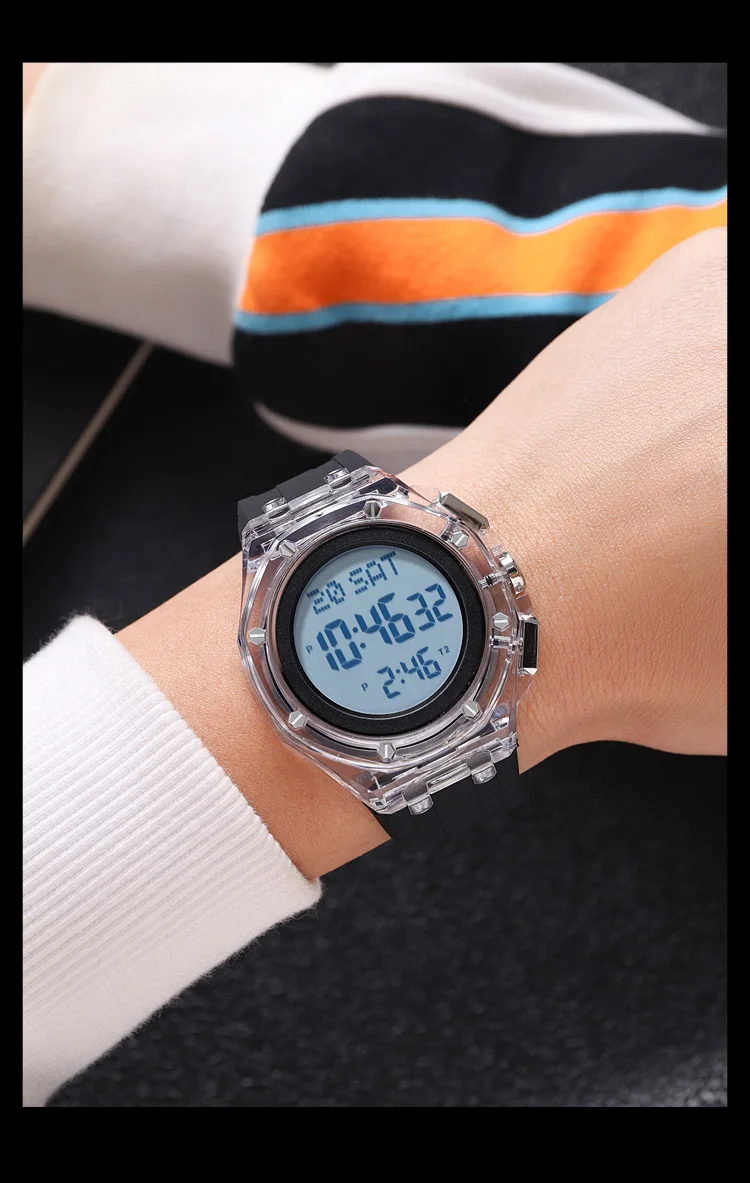 SKMEI Daylight Saving Time Sports Digital Watch For Men Women Casual 4 Alarm Electronics Waterproof Wristwatch Relogio Masculino