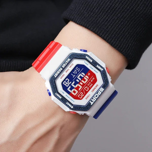 Skmei 1988 Multifunction Digital Sports Watch with Dual Time and Countdown Timer (50M Waterproof) - Image 3