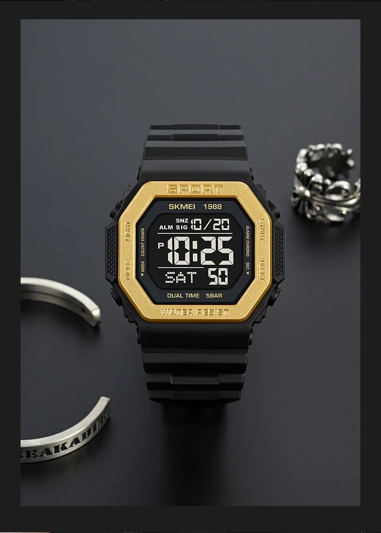SKMEI Fashion Countdown Sports Digital Watches For Men Women 5Bar Waterproof Chrono Military Electronics Wristwatch Reloj Hombre