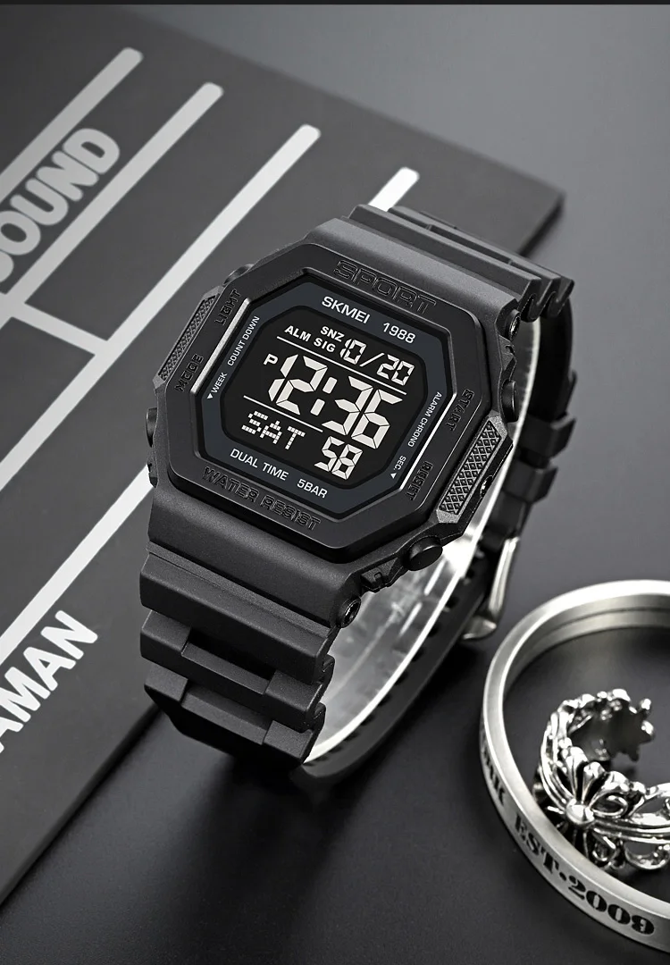 SKMEI Fashion Countdown Sports Digital Watches For Men Women 5Bar Waterproof Chrono Military Electronics Wristwatch Reloj Hombre