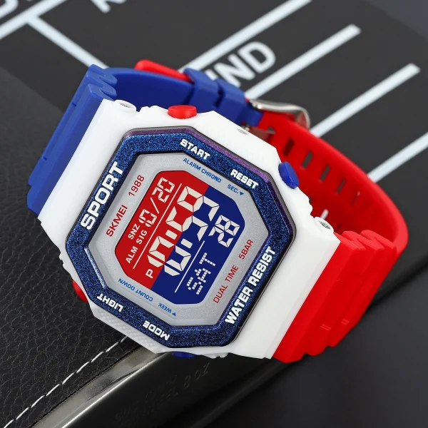 Skmei 1988 Multifunction Digital Sports Watch with Dual Time and Countdown Timer (50M Waterproof) - Image 2