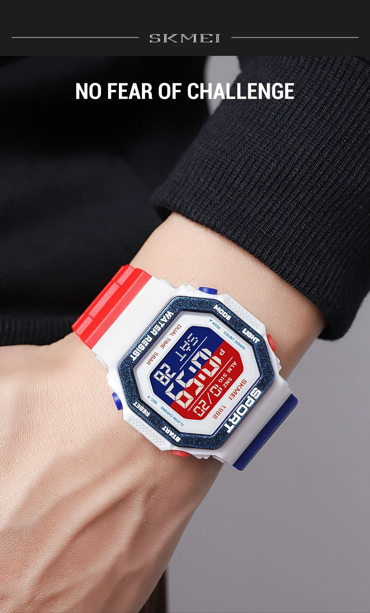 SKMEI Fashion Countdown Sports Digital Watches For Men Women 5Bar Waterproof Chrono Military Electronics Wristwatch Reloj Hombre