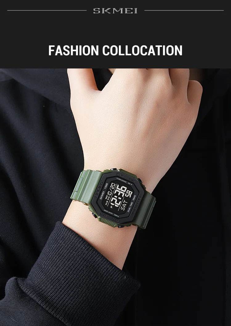 SKMEI Fashion Countdown Sports Digital Watches For Men Women 5Bar Waterproof Chrono Military Electronics Wristwatch Reloj Hombre
