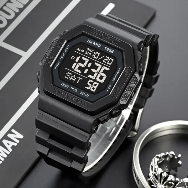 Skmei 1988 Multifunction Digital Sports Watch with Dual Time and Countdown Timer (50M Waterproof) - Image 4