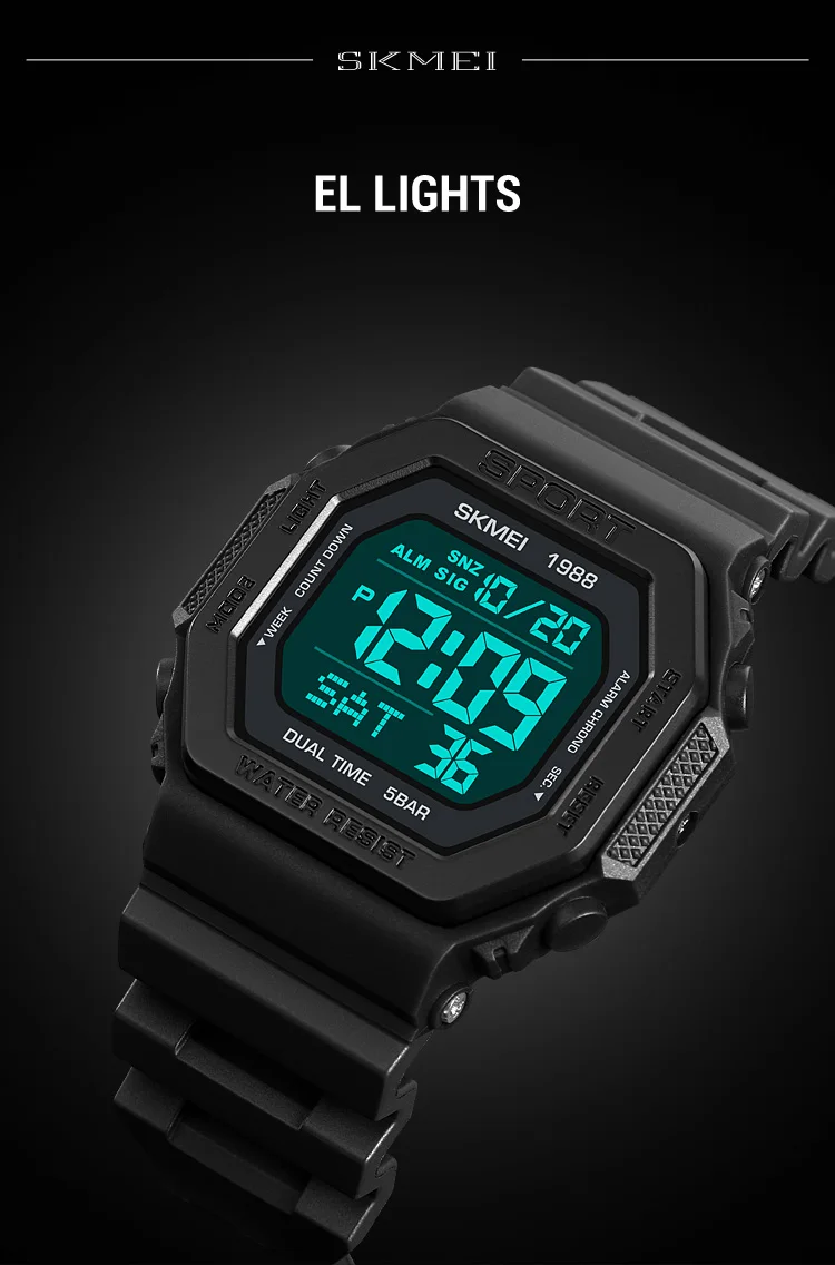 SKMEI Fashion Countdown Sports Digital Watches For Men Women 5Bar Waterproof Chrono Military Electronics Wristwatch Reloj Hombre