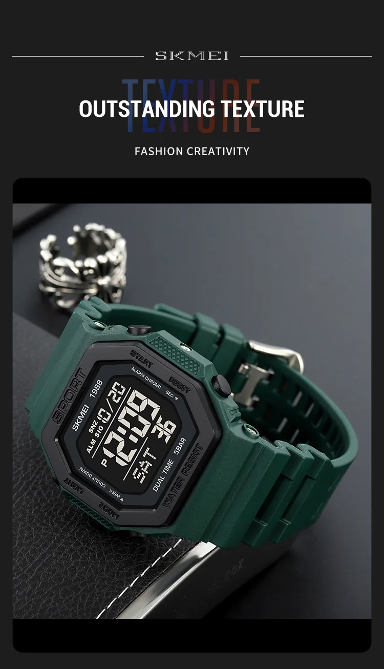 SKMEI Fashion Countdown Sports Digital Watches For Men Women 5Bar Waterproof Chrono Military Electronics Wristwatch Reloj Hombre