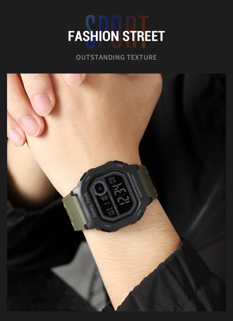 SKMEI Large Dial Sport Digital Electronics Watches For Men Women Students Fashion Chrono Countdown Alarm Wristwatch reloj hombre
