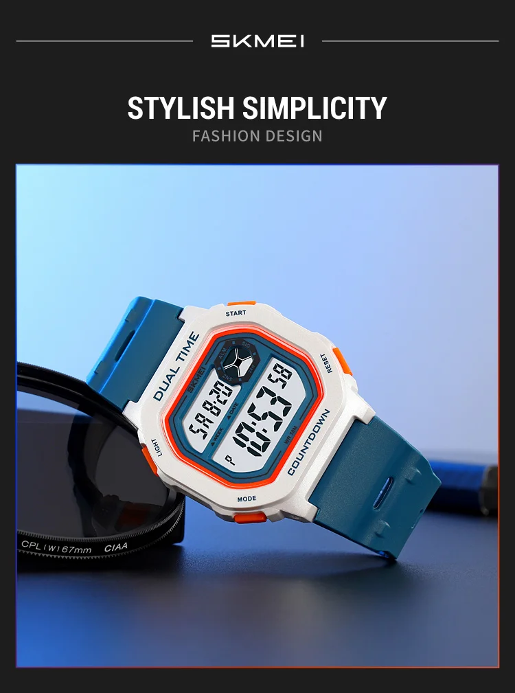 SKMEI Large Dial Sport Digital Electronics Watches For Men Women Students Fashion Chrono Countdown Alarm Wristwatch reloj hombre